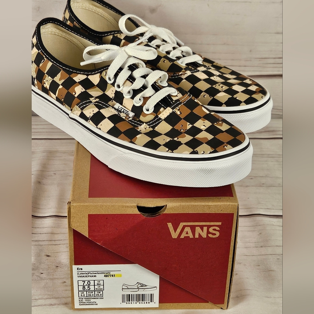 VANS Off The Wall Camo Checkered Sneakers Vans Unisex Shoes